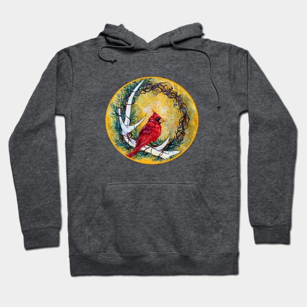 Cardinal Wreath Hoodie by KrissyK